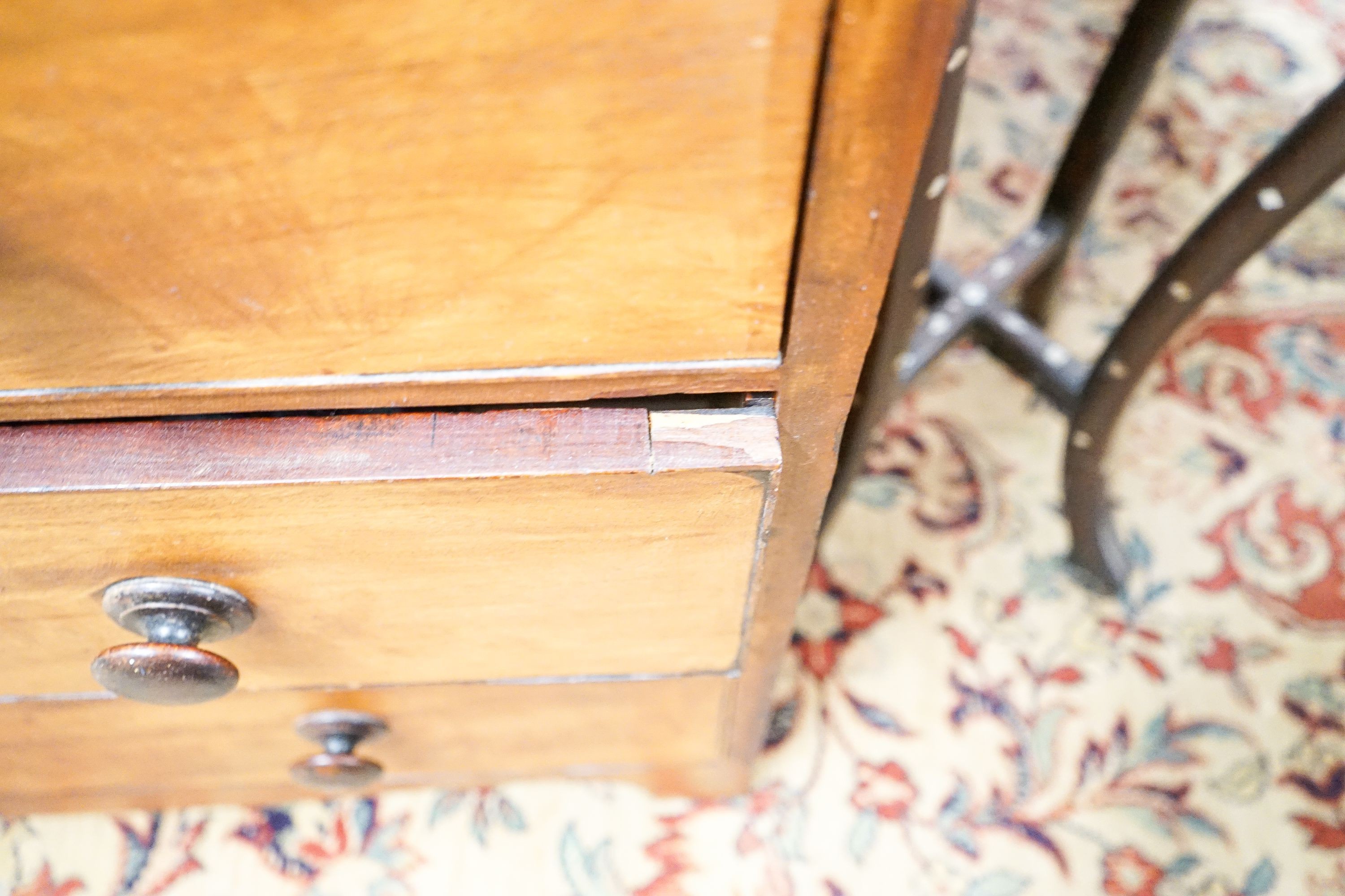 A small George IV mahogany chest, width 91cm, depth 45cm, height 93cm